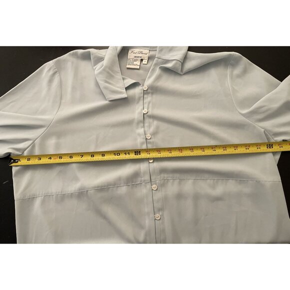 Fred David Woman PLUS Size 18 Buttons Baby Blue Blouse Long Sleeve Shirt Top - Picture 6 of 9